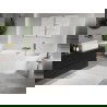 Mexen Oris laisvai pastatoma, prie sienos rifliuota vonia 150 x 75 cm, balta, auksinis šepečiu valytas - 52871507500-55