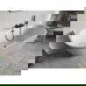 Mexen Oris laisvai stovinti prie sienos rifliuota vonia 150 x 75 cm, balta, juoda perpylimo anga - 52871507500-70