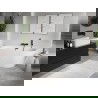 Mexen Oris laisvai stovinti prie sienos rifliuota vonia 150 x 75 cm, balta, juoda perpylimo anga - 52871507500-70