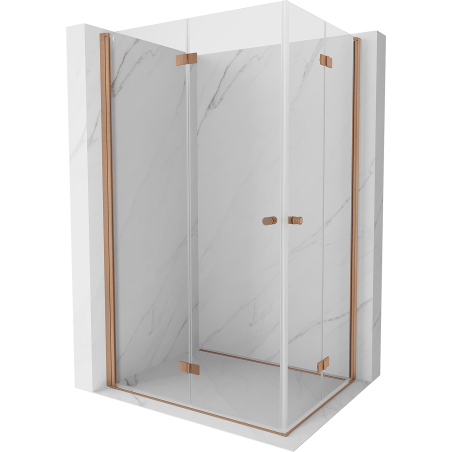 Mexen Mist-F Duo sulankstoma dušo kabina 120 x 75 cm, skaidri, šlifuotas varis - 8A6-120L-075P-65-00
