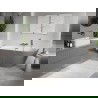 Mexen Oris laisvai stovinti prigludusi vonia rantuota 150 x 75 cm, balta/pilka, perpildymo chromas - 52871507562-01