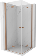 Mexen Mist-F Duo sulankstoma dušo kabina 80 x 80 cm, skaidrus, šlifuotas varis - 8A6-080L-080P-65-00