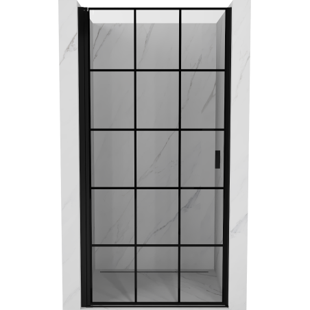 Mexen Mist-B dušo durys varstomos kairė – 80 cm, juodas tinklelis, juodos - 8A2-080-000-70-77-L