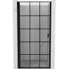 Mexen Mist-B dušo durys varstomos kairė – 80 cm, juodas tinklelis, juodos - 8A2-080-000-70-77-L