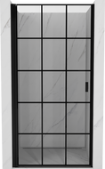 Mexen Mist-B dušo durys varstomos kairė – 80 cm, juodas tinklelis, juodos - 8A2-080-000-70-77-L