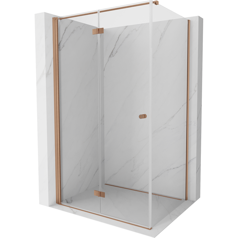 Mexen Mist-F T sulankstoma dušo kabina kairė 85 x 95 cm, skaidri, šlifuotas varis - 8A6T-085-095-65-00-L