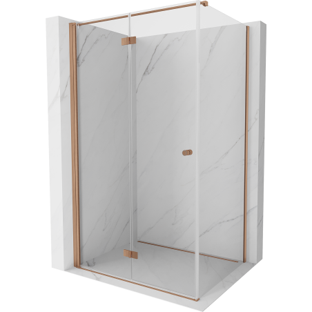 Mexen Mist-F T sulankstoma dušo kabina kairė 85 x 95 cm, skaidri, šlifuotas varis - 8A6T-085-095-65-00-L
