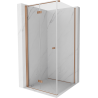 Mexen Mist-F T sulankstoma dušo kabina kairė 95 x 95 cm, skaidri, šlifuotas varis - 8A6T-095-095-65-00-L