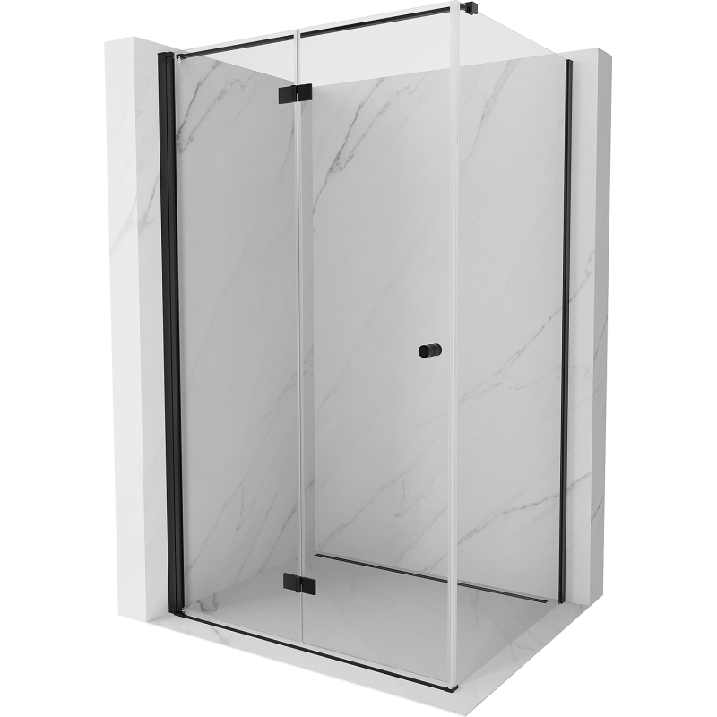Mexen Mist-F T sulankstoma dušo kabina kairė 70 x 95 cm, permatoma, juoda - 8A6T-070-095-70-00-L
