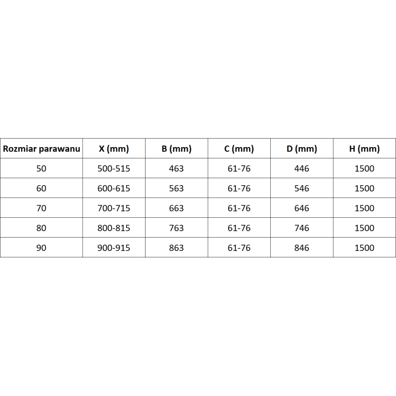 Mexen Mist vonios uždanga 1-duris 70 x 150 cm, skaidrus, šlifuota varis - 8A9-070-001-65-00