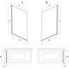 Mexen Mist vonios pertvara 1-sparnis 60 x 150 cm, skaidri, juoda - 8A9-060-001-70-00
