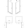 Mexen Mist-B dešinės pusės dušo durys, 70 cm, juoda rėmelis, juodi - 8A2-070-000-70-70-P