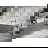 Mexen Oris laisvai stovinti prie sienos rifliuota vonia 150 x 75 cm, balta/pilka, perpylimas rožinis auksas - 52871507562-60
