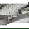 Mexen Oris laisvai stovinti vonia prie sienos, rifliuota 150 x 75 cm, balta/pilka, persipylimas ginklo metalas - 52871507562-95