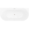 Mexen Oris laisvai stovinti prie sienos rifliuota vonia 150 x 75 cm, balta/pilka, šlifuoto nikelio perteklius - 52871507562-97