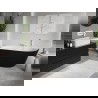 Mexen Oris laisvai stovinti prie sienos rifliuota vonia 150 x 75 cm, balta/juoda, baltas perpylimas - 52871507575-20