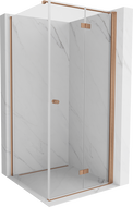 Mexen Mist-F sulankstoma dušo kabina dešinė 80 x 80 cm, permatoma, valcuotas varis - 8A6T-080-080-65-00-P
