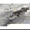 Mexen Oris laisvai stovinti sieninė vonia rifliuota 150 x 75 cm, balta/juoda, persipylimas auksinis šlifuotas - 52871507575-55