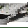 Mexen Oris laisvai stovinti rifliuota vonia 150 x 75 cm, balta/juoda, šlifuotas vario perpylimas - 52871507575-65