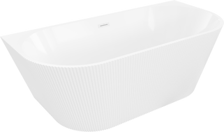 Mexen Oris laisvai stovinti sieninė rifliuota vonia 170 x 80 cm, balta, baltas perteklius - 52871708000-20