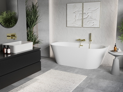Mexen Oris laisvai pastatoma pristatoma vonia 170 x 80 cm, balta, aukso spalvos perpylimas - 52871708000-55