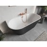 Mexen Oris laisvai stovinti prie sienos vaga 170 x 80 cm, balta/pilka, persipylimas rožinis auksas - 52871708062-60