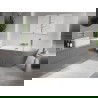 Mexen Oris laisvai stovinti prie sienos rifliuota vonia 170 x 80 cm, balta/pilka, šlifuotas nikelis - 52871708062-97