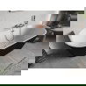 Mexen Oris laisvai stovinti prie sienos vonia, rifliuota 170 x 80 cm, balta/juoda, perpildymas rožinis auksas - 52871708075-60