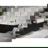 Mexen Oris laisvai stovinti prie sienos vonia, rifliuota 170 x 80 cm, balta/juoda, perpildymas rožinis auksas - 52871708075-60