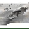 Mexen Oris laisvai stovinti rifliuota vonia prie sienos 170 x 80 cm, balta/juoda, gun gray šlifuota - 52871708075-66