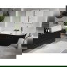 Mexen Oris laisvai stovinti rifliuota vonia prie sienos 170 x 80 cm, balta/juoda, gun gray šlifuota - 52871708075-66