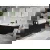 Mexen Oris laisvai pastatoma prie sienos rifliuota vonia 170 x 80 cm, balta/juoda, juodas persipylimas - 52871708075-70