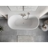 Mexen Oris pastatoma vonia - laisvai pastatoma, rifliuota, 170 x 80 cm, balta/juoda, matinis nikelis - 52871708075-97