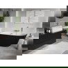 Mexen Oris laisvai stovinti prie sienos rifliuota vonia 170 x 80 cm, balta/juoda, šepečiu nikelio perpylimas - 52871708075-97