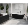 Mexen Oris pastatoma vonia - laisvai pastatoma, rifliuota, 170 x 80 cm, balta/juoda, matinis nikelis - 52871708075-97