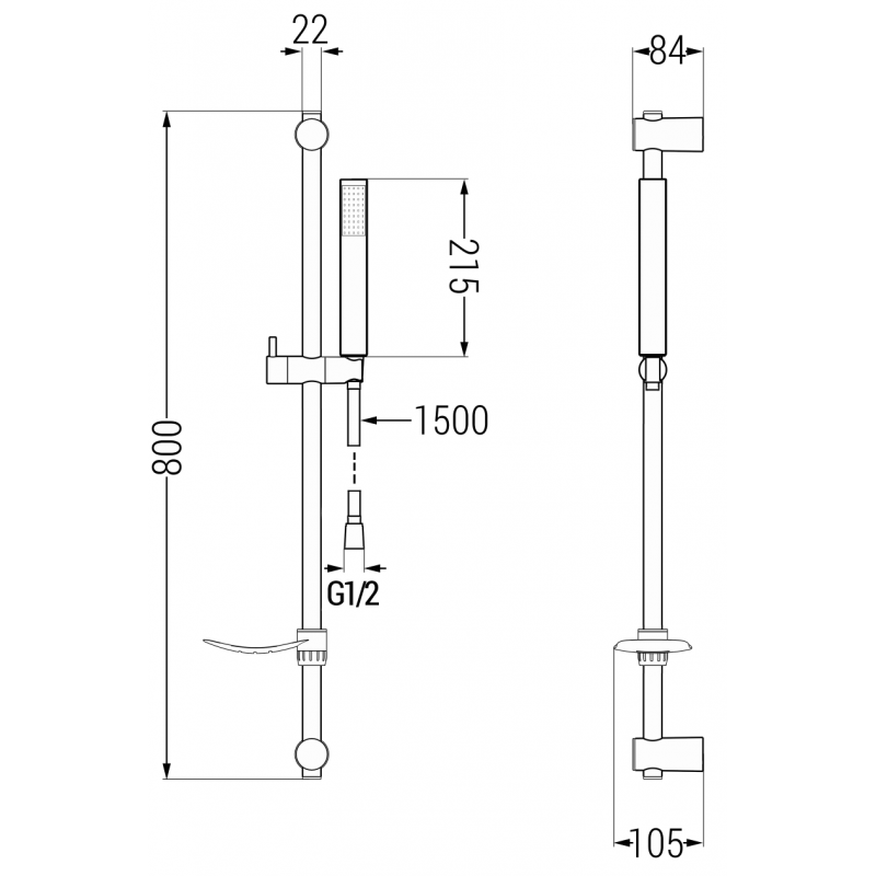 Mexen DF77 stumdomasis dušo komplektas, juodas - 785774582-70