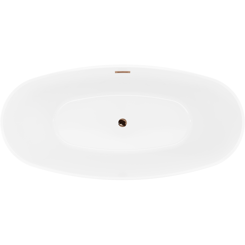 Mexen Lira laisvai pastatoma vonia modelis 170 x 80 cm, balta/juoda, persipylimas rožinis auksas - 52831708075-60