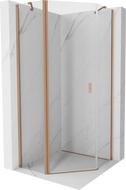 Mexen Mist penkiakampė dušo kabina su varstomomis durimis 80 x 80 cm, skaidri, šlifuotas varis - 8A8-080-080-65-00