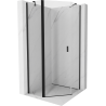 Mexen Mist penkiakampė, atveriama dušo kabina 80 x 80 cm, permatoma, juoda - 8A8-080-080-70-00