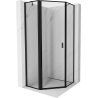 Mexen Mist penkiakampė dušo kabina su durelėmis kairėje 90 x 90 cm, juodas rėmas, juoda - 8A8-090-090-70-70-L