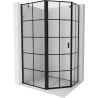 Mexen Mist penkiakampis asimetriškas kairysis dušo kabina, 100 x 90 cm, juodas tinklelis, juoda - 8A8-100-090-70-77-L