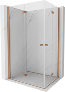 Mexen Mist-F Duo sulankstoma dušo kabina 95 x 90 cm, skaidri, šepečiuota varis - 8A6-095L-090P-65-00