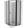 Mexen Mist penkiakampė dušo kabina su dešiniuoju atidaromu durimis 80 x 80 cm, juodas rėmas, juoda - 8A8-080-080-70-70-P