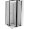 Mexen Mist penkiakampė dušo kabina atveriama dešinė 100 x 100 cm, juodas rėmas, juoda - 8A8-100-100-70-70-P