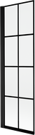 Mexen Mist vonios ekrano kairysis vienasparnis 60 x 150 cm, juoda grotelė, juodas - 8A9-060-001-70-77-L