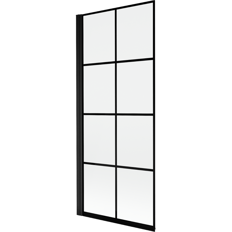 Mexen Mist vonios pertvara, vienos durys, kairė, 80 x 150 cm, juodas tinklelis, juoda - 8A9-080-001-70-77-L