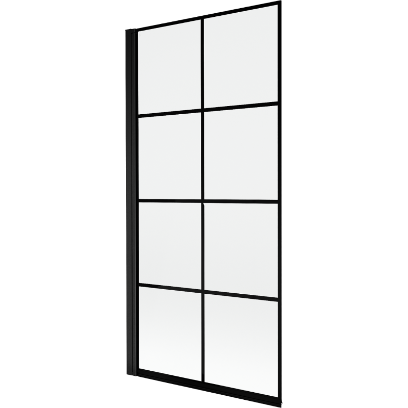 Mexen Mist vonios pertvara 1-durų kairė 90 x 150 cm, juodas tinklelis, juoda - 8A9-090-001-70-77-L