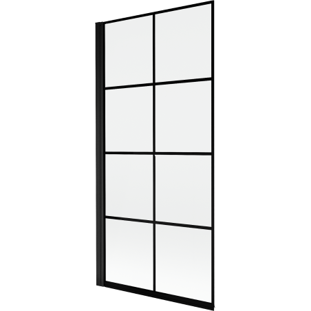 Mexen Mist vonios pertvara 1-durų kairė 90 x 150 cm, juodas tinklelis, juoda - 8A9-090-001-70-77-L