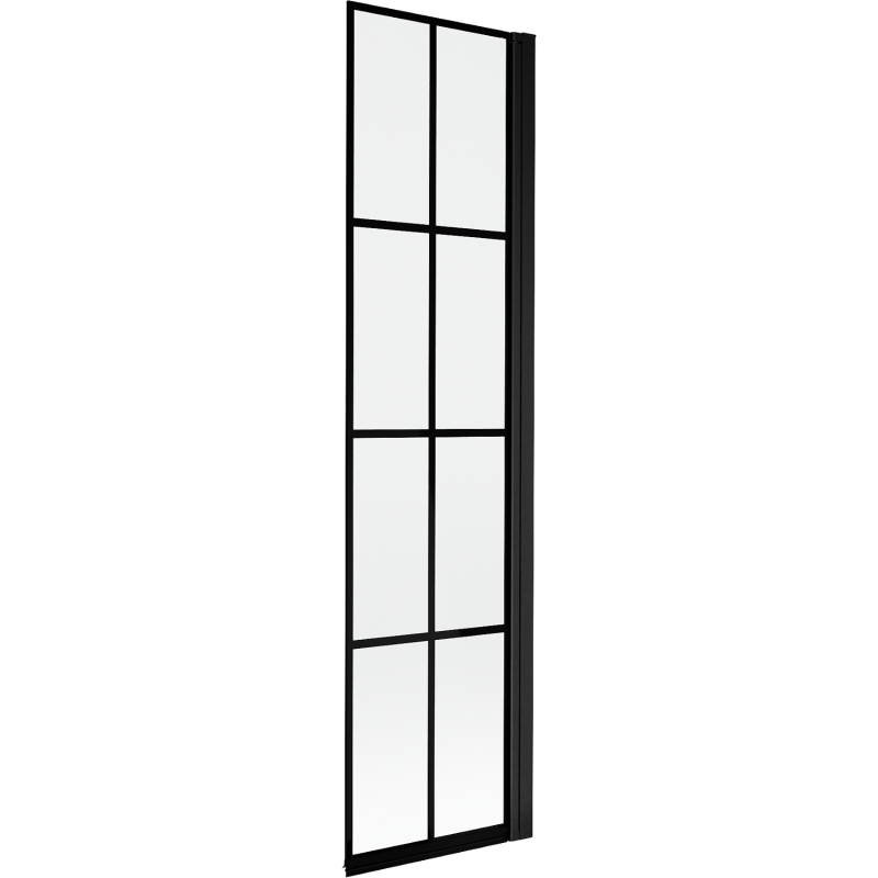 Mexen Mist vonios sienelė 1-duris dešinysis 50 x 150 cm, juodas tinklelis, juoda - 8A9-050-001-70-77-P