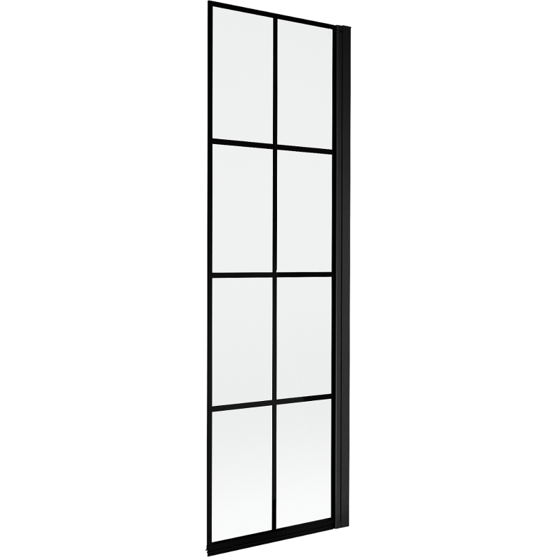 Mexen Mist vonios sienelė 1-durų dešinė 60 x 150 cm, juodas tinklelis, juoda - 8A9-060-001-70-77-P
